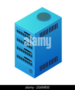 Einzelserver-Netzwerktechnologie des Connection Data Center Stock Vektor