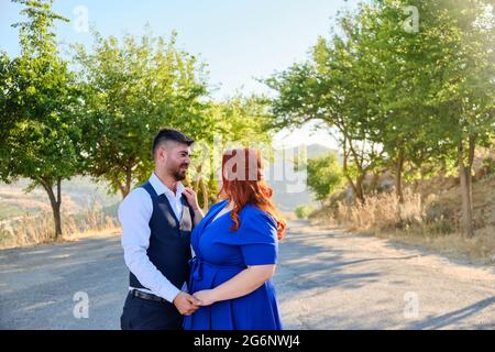 Paar in Liebe auf ein romantisches Date Stockfoto