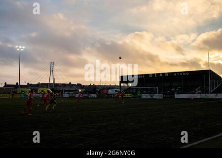 Aberystwyth, Großbritannien. Juli 2021. Connahs Quay gegen FC Alashkert in der ersten Qualifikationsrunde der UEFA Champions League am 7. Juli 2021 in der Park Avenue. Quelle: Lewis Mitchell/Alamy Live News Stockfoto