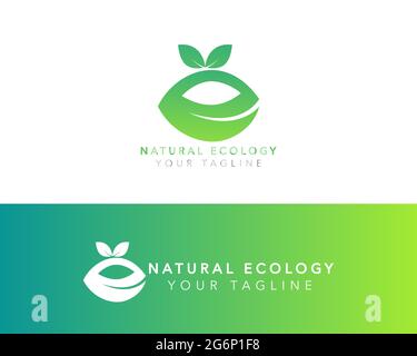Eco Natural Letter Initial E Logo Design-Vorlage Stock Vektor