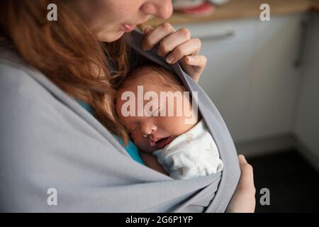 Ein Porträt eines Neugeborenen Stockfoto