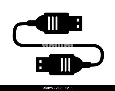 Das Kabel USB Single Silhouette Symbol für Design Stock Vektor