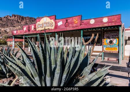 Old Gift Shop an der Route 66, Oatman, Arizona, USA Stockfoto