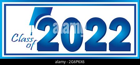 Blue Gradient Box der Klasse 2022 Stock Vektor