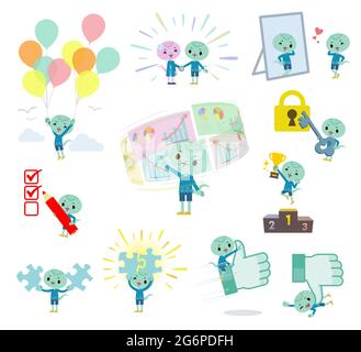 Eine Reihe von Snake Boy auf Erfolg und positiv.Es ist Vektorgrafik, so dass es einfach zu bearbeiten. Stock Vektor