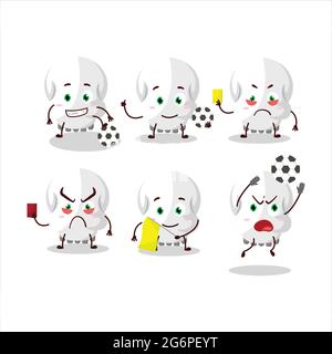 Skull Cartoon-Figur arbeitet als Fußballschiedsrichter. Vektorgrafik Stock Vektor