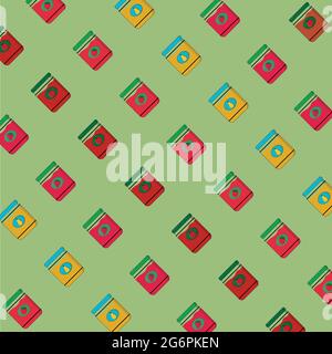 Vektor-Muster von Gläsern mit Erdbeere, Himbeere, Birne und Apfel hausgemachte Marmelade Stock Vektor