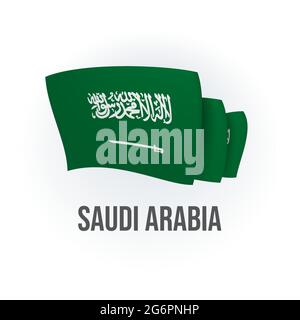 Vektorflagge von Saudi-Arabien. Saudi-Arabien winkt Flagge. Vektorgrafik. Stock Vektor