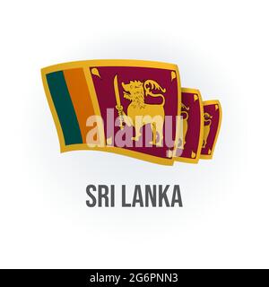 Vektorflagge von Sri Lanka. Sri-lankische Flagge schwenkt. Vektorgrafik. Stock Vektor