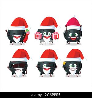 Santa Claus Emoticons mit Hexenkessel Cartoon-Charakter. Vektorgrafik Stock Vektor