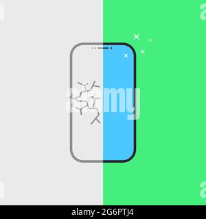 Telefonische Reparatur nach Bruch Stock Vektor