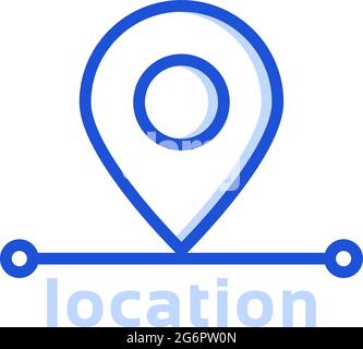 Blaues Pin-Symbol für dünne Linien Stock Vektor