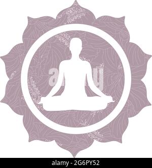 Yoga in der Lotusposition Stock Vektor