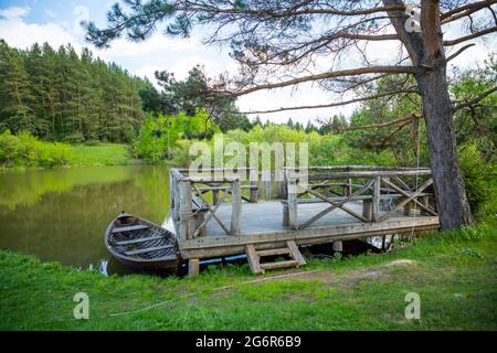 Taiga saimka im Wald zur Sommerzeit, Sibirien, Russland Stockfoto