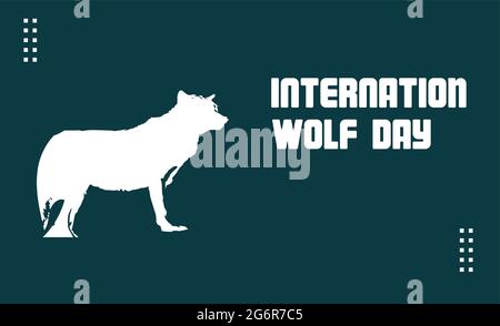 Vektor-Vorlage für den Internationalen Wolfstag Stock Vektor