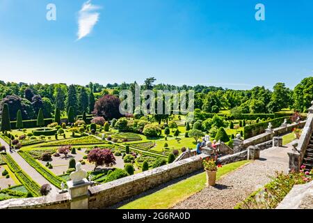 Drummond Castle Gardens Muthill Crief Perth und Kinross Scotland Großbritannien Stockfoto