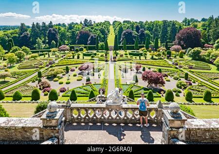 Drummond Castle Gardens Muthill Crief Perth und Kinross Scotland Großbritannien Stockfoto