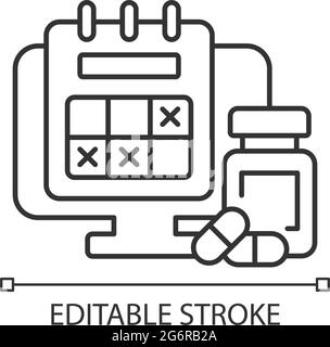 Lineares Symbol für die Nachverfolgung der Krankheitszeit Stock Vektor