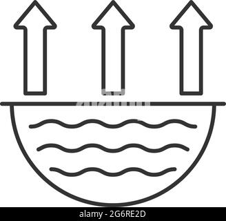 Lineares Symbol für Wasserverdampfung Stock Vektor