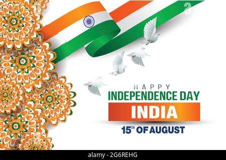 Happy Independence Day Indien 15. August. vektor-Illustration Design Stock Vektor