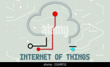 2D-Illustration - IoT (Internet of Things)-Konzept Stockfoto
