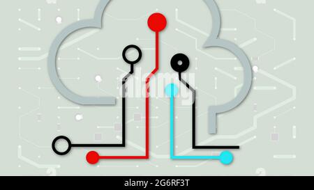 2D-Illustration - IoT (Internet of Things)-Konzept Stockfoto