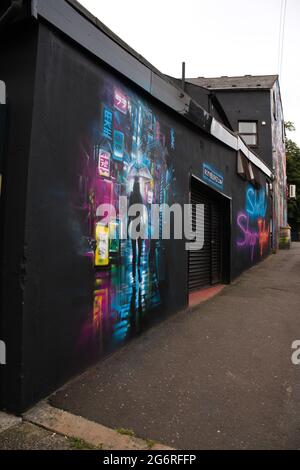 Wandgemälde von Dan Kitchener in der Enfield Street, Belfast 2021 Stockfoto