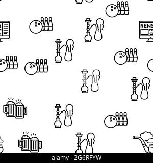 Herren Freizeitkollektion Icons Set Vector Stock Vektor