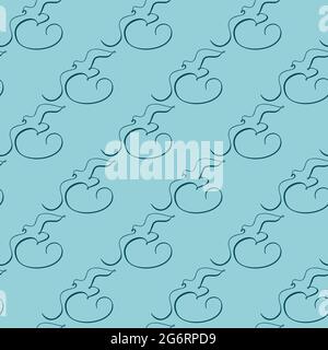 Nahtlose Muster Linie Kunst fliegenden Vogel Stock Vektor