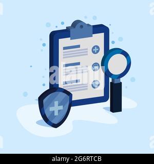 Isometrische Symbole der Krankenkasse Stock Vektor