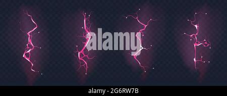 Blitzschlag bei Gewitter. Stock Vektor