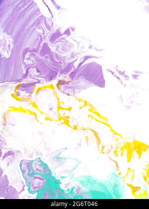 Grün und lila abstrakt kreative Hand gemalten Hintergrund, fließende Kunst, Marmor Textur, abstrakten Ozean, Acrylmalerei auf Leinwand. Moderne Kunst. Contem Stockfoto
