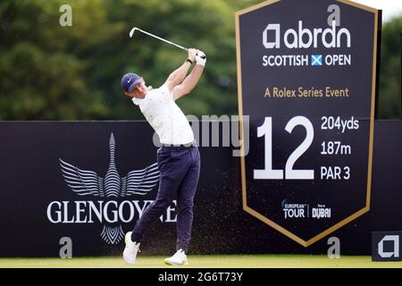 Rory McIlroy am 12. Abschlag während des Tages eines der Aberdeen Standard Investments Scottish Open im Renaissance Club, North Berwick. Stockfoto