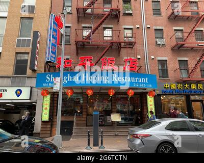 New york, 1. Mai 2020: shanghai heping Restaurant in der chinesischen Stadt New york, Peace Restaurant Stockfoto