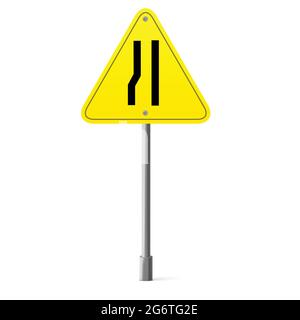 Gelbes Verkehrswarnschild. Stock Vektor