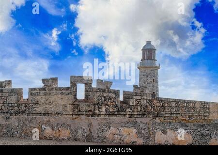 Architektonische Besonderheiten in El Morro Castle, Havanna, Kuba Stockfoto