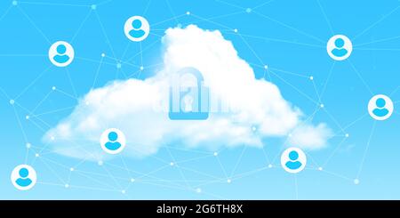 Modernes Cloud Computing Konzept Abstrakter Hintergrund Wallpaper Design. Neue Himmel und Wolken Tapete Hintergrund Stockfoto