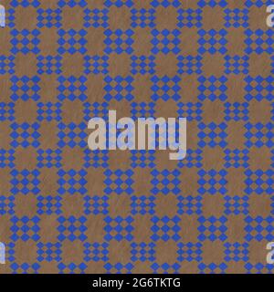 Cerulean blau und braun Muster Hintergrund in Diamant Formen 12x12 Design-Element. Stockfoto