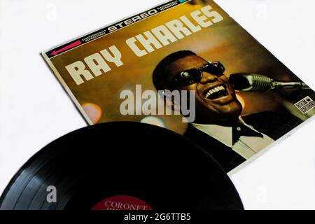 Funk und Soul, Blues- und Jazz-Künstler, Ray Charles-Musikalbum auf Vinyl-LP-Schallplatte. Selbstbetitelt, Albumcover Stockfoto