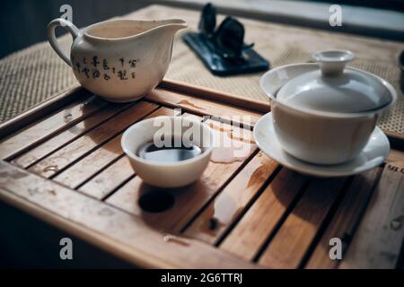 Traditionelle chinesische teezeremonie von gongfu Cha Stockfoto
