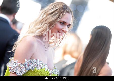 Chiara Ferragni nimmt an der Stillwater-Vorführung während der 74. Jährlichen Filmfestspiele von Cannes am 08. Juli 2021 in Cannes, Frankreich, Teil. .Foto von David Niviere/ABACAPRESS.COM Stockfoto