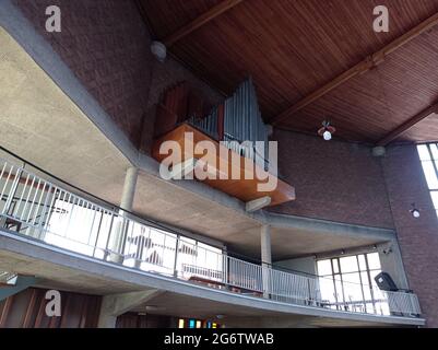 Intérieur de l'Eglise catholique Saint Quentin de Bouchain, Département du Nord, région Hauts de France, Frankreich Stockfoto