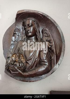 Intérieur de l'Eglise catholique Saint Quentin de Bouchain, Département du Nord, région Hauts de France, Frankreich Stockfoto