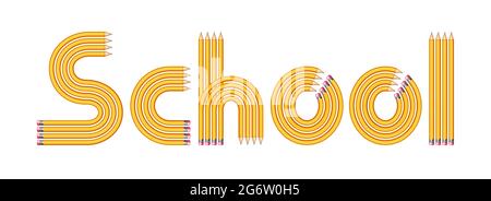 Schule Bleistift Stift Schüler Zurück in die Schule Stock Vektor