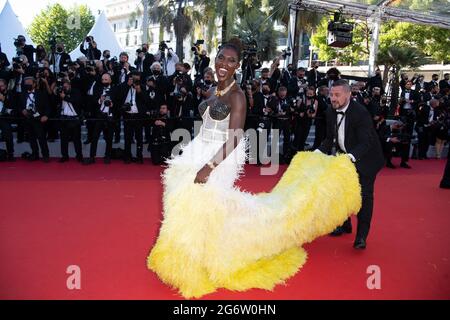 Jodie Turner-Smith nimmt an der Stillwater-Vorführung während der 74. Jährlichen Filmfestspiele von Cannes am 08. Juli 2021 in Cannes, Frankreich, Teil. .Foto von David Niviere/ABACAPRESS.COM Stockfoto