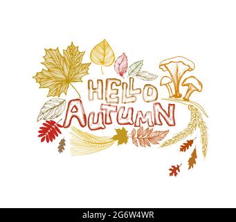 Abstraktion der Herbstblätter. Hallo Herbst. Vektorgrafik Stock Vektor