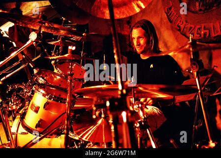 Bobby Jarzombek (geboren am 9. September 1963 in Austin, Texas) ist ein amerikanischer Heavy-Metal-Schlagzeuger, Bobby Jarzombek Stockfoto