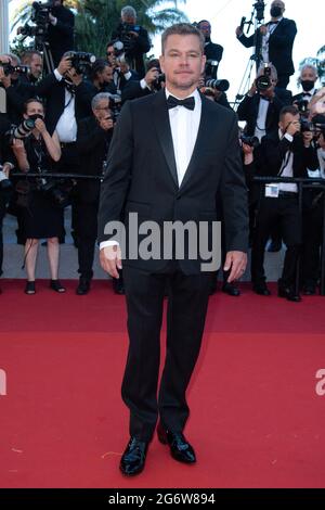 Matt Damon bei der Stillwater Premiere im Rahmen der 74. Internationalen Filmfestspiele von Cannes am 08. Juli 2021 in Cannes, Frankreich. Foto von Aurore Marechal/ABACAPRESS.COM Stockfoto