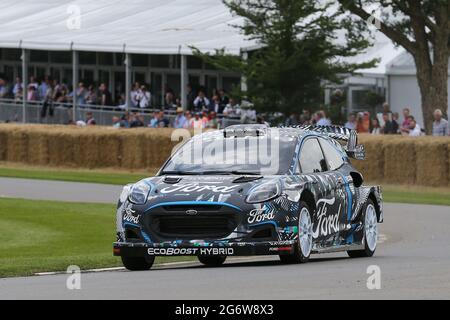 GOODWOOD Motor Circuit, 8. Juli 2021. Ford Puma Rally1 Fahrzeug während des Festival of Speed, Chichester, Großbritannien, am 8. Juli 2021 Stockfoto