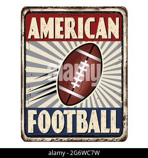 American Football vintage rostigen Metall-Zeichen auf einem weißen Hintergrund, Vektor-Illustration Stock Vektor